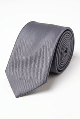 Gravata masculina cinza slim de 6 cm de cor sólida