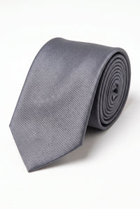 Gravata masculina cinza slim de 6 cm de cor sólida