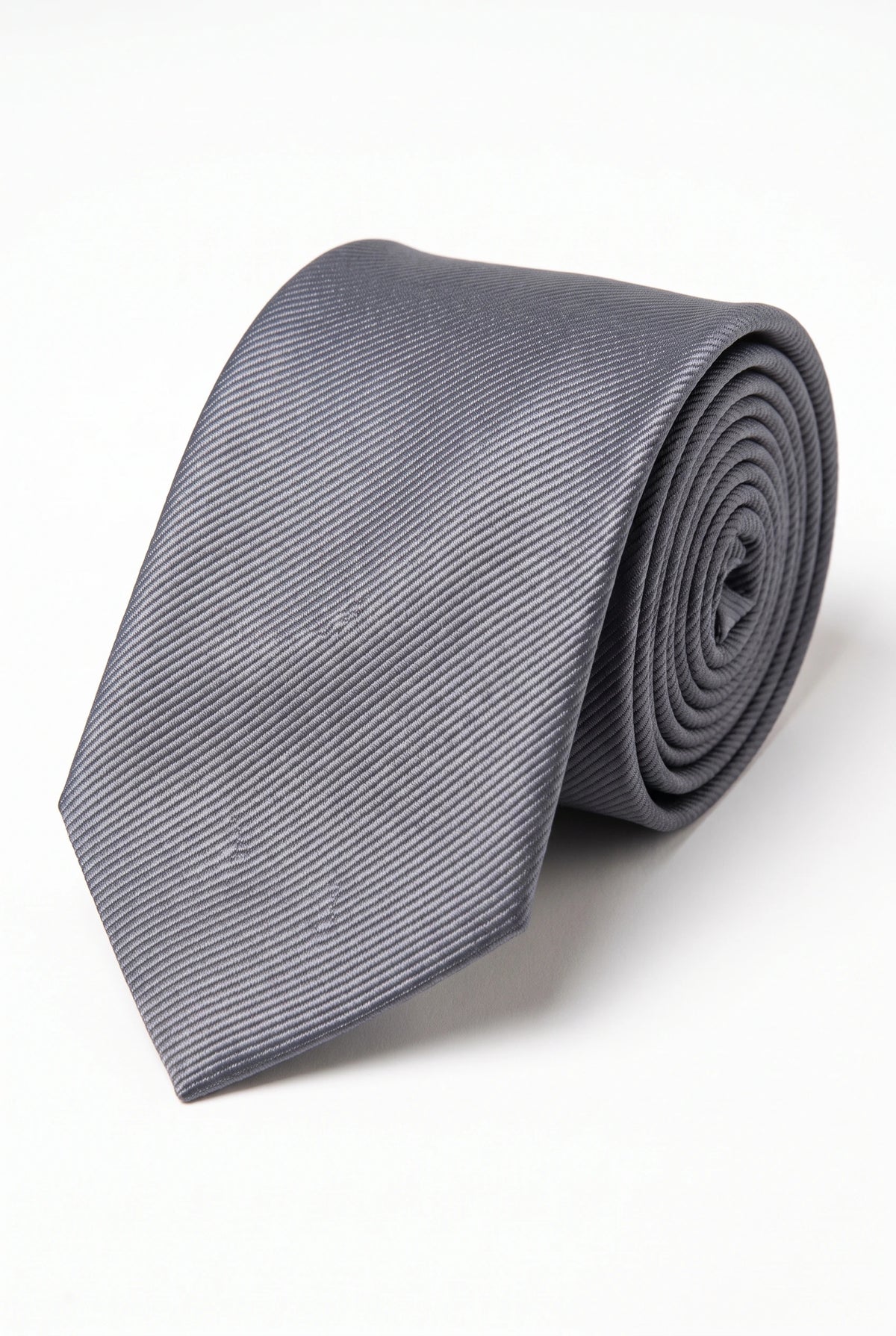 Gravata masculina cinza slim de 6 cm de cor sólida
