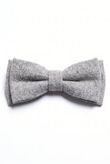 Gravata borboleta masculina de tweed cinza
