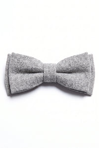 Gravata borboleta masculina de tweed cinza
