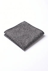 Lenço de bolso masculino em tweed cinza