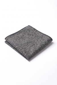 Lenço de bolso masculino em tweed cinza
