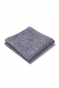 Lenço de bolso masculino em tweed cinza com mistura de lã.