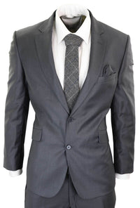 Terno formal masculino cinza de lã