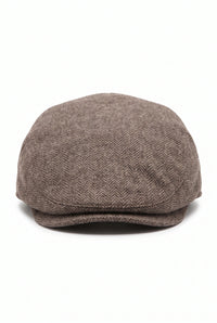 Boina masculina marrom em mistura de lã