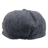 Boina masculina clássica estilo jornaleiro com estampa espinha de peixe - Cinza