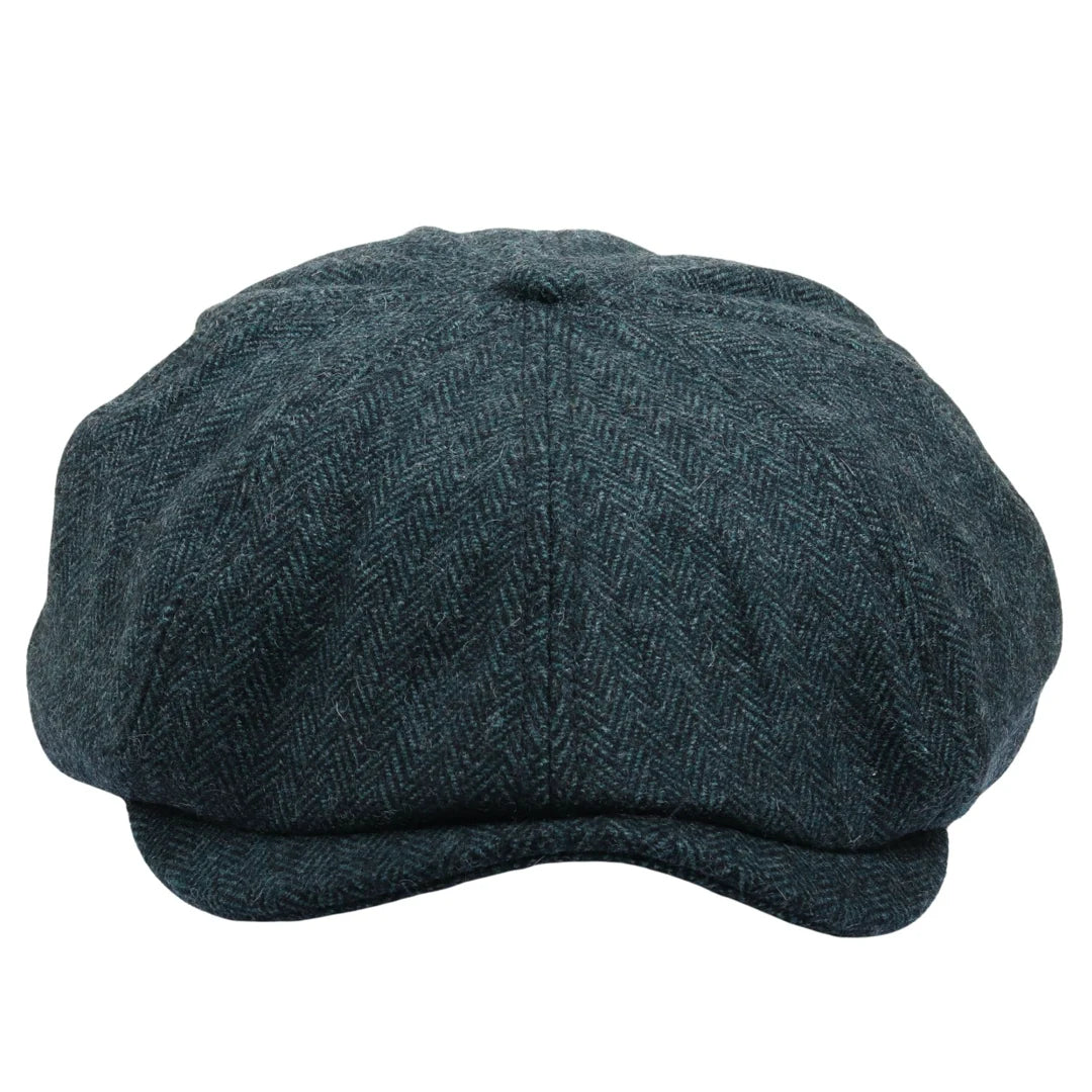 Boina masculina clássica estilo jornaleiro em espinha de peixe - Verde Oliva