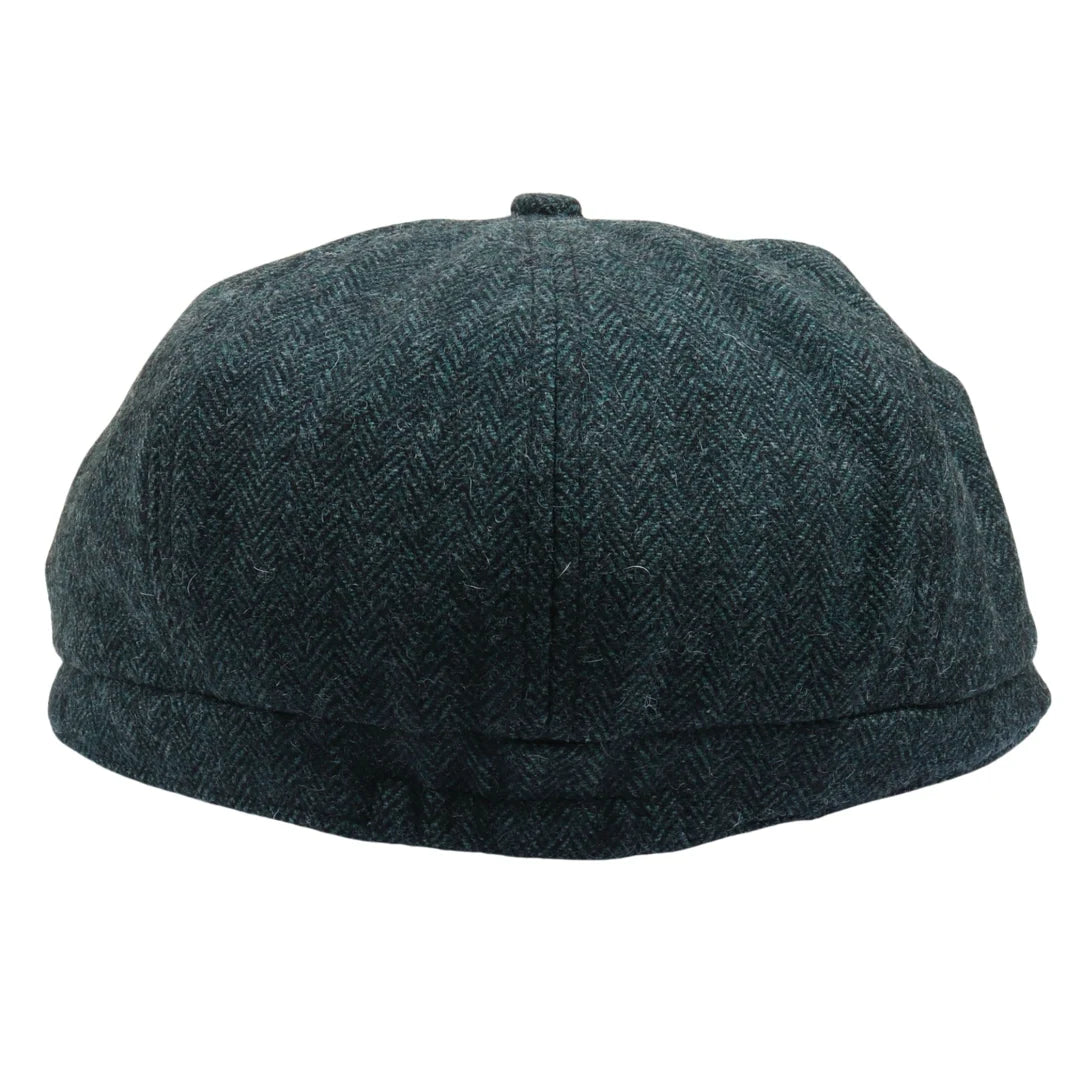 Boina masculina clássica estilo jornaleiro em espinha de peixe - Verde Oliva