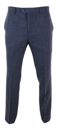 Calças masculinas de tweed espinha de peixe - Cavani Martez - Azul-marinho