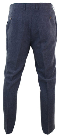 Calças masculinas de tweed espinha de peixe - Cavani Martez - Azul-marinho