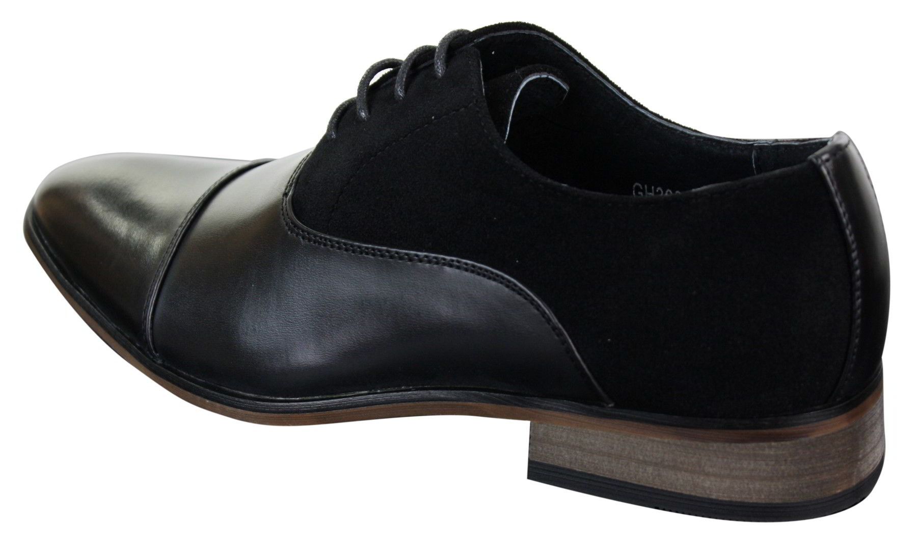 Sapatos masculinos de couro italiano e camurça com cadarço, estilo casual elegante, nas cores marrom, azul marinho e preto.