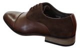 Sapatos masculinos de couro italiano e camurça com cadarço, estilo casual elegante, nas cores marrom, azul marinho e preto.