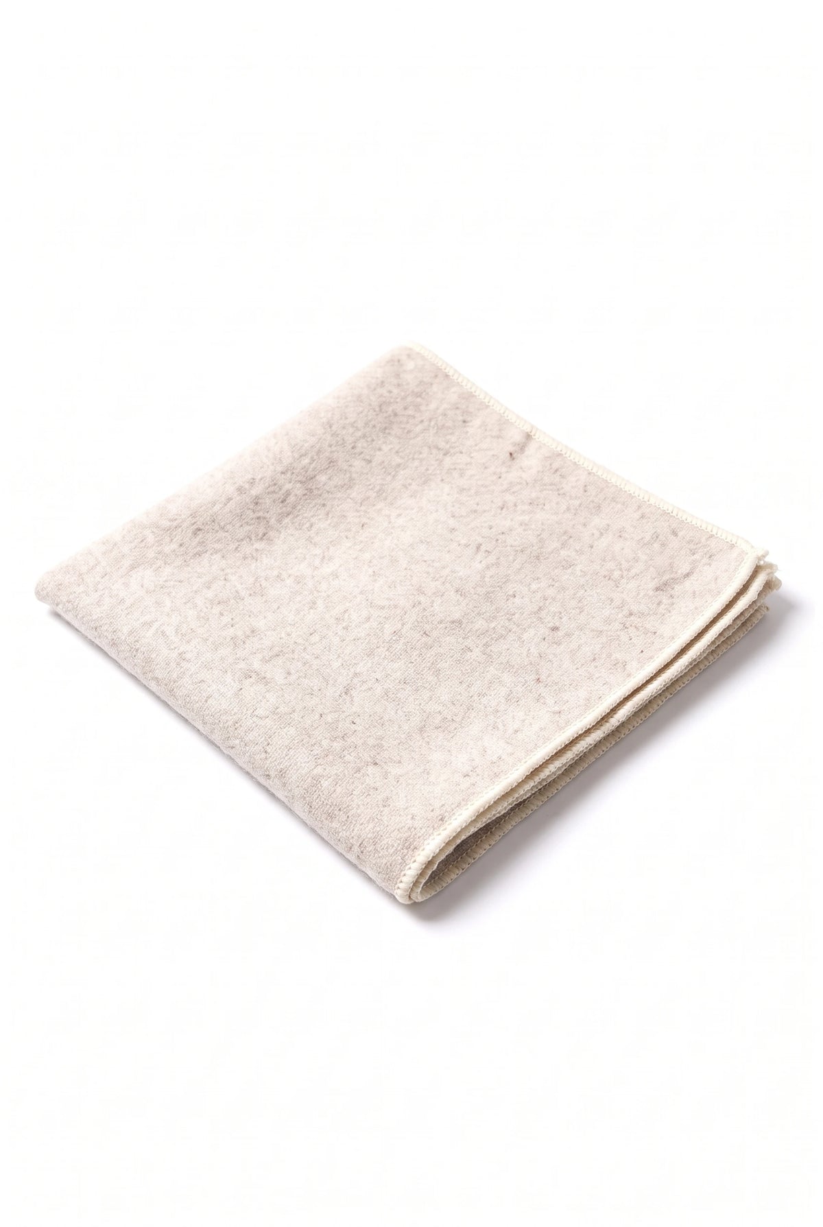 Lenço de bolso masculino em tweed de lã na cor marfim