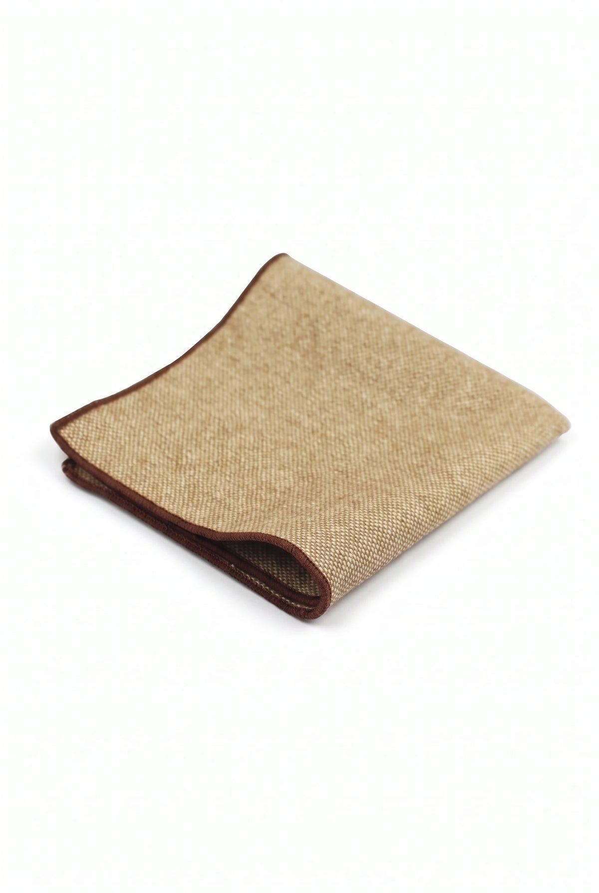 Lenço de bolso masculino em tweed cáqui