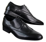 Sapatos Brogue Masculinos de Couro com Cadarço, Designer Italiano, Elegantes, Formais, Clássicos e Retrô