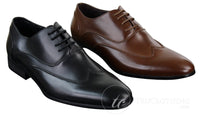 Sapatos Brogue Masculinos de Couro com Cadarço, Designer Italiano, Elegantes, Formais, Clássicos e Retrô
