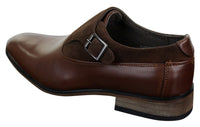 Sapatos masculinos de couro e camurça, modelo slip-on com fivela, de designer italiano, elegantes, casuais e formais.