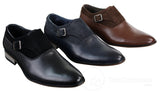 Sapatos masculinos de couro e camurça, modelo slip-on com fivela, de designer italiano, elegantes, casuais e formais.