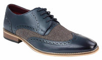 Sapatos masculinos de couro e tweed estilo Gatsby dos anos 1920
