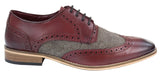 Sapatos masculinos de couro e tweed estilo Gatsby dos anos 1920