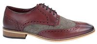 Sapatos masculinos de couro e tweed estilo Gatsby dos anos 1920