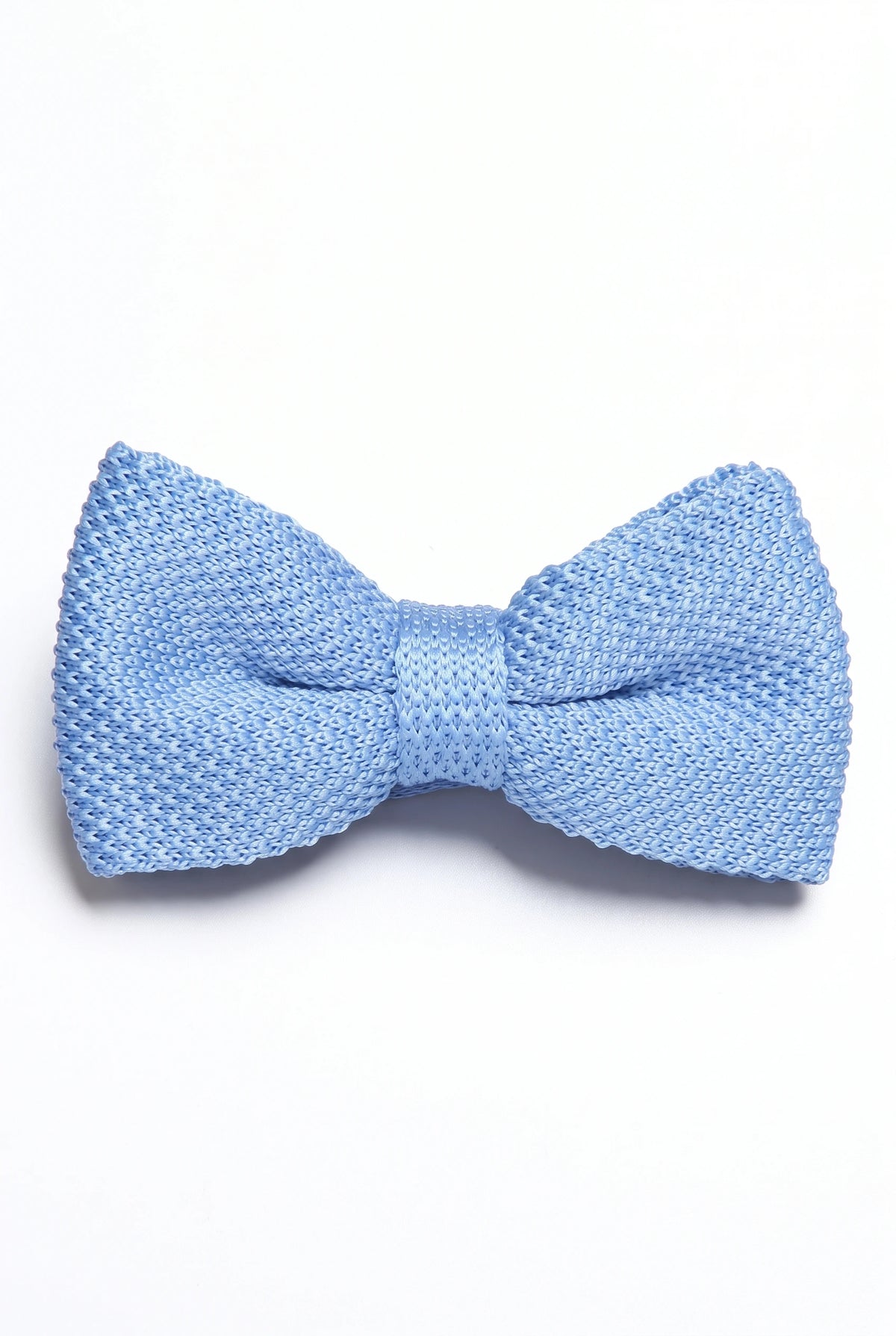 Gravata borboleta masculina azul-clara de tricô