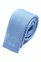 Gravata masculina azul-clara de tricô