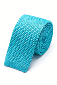 Gravata masculina azul-clara de tricô