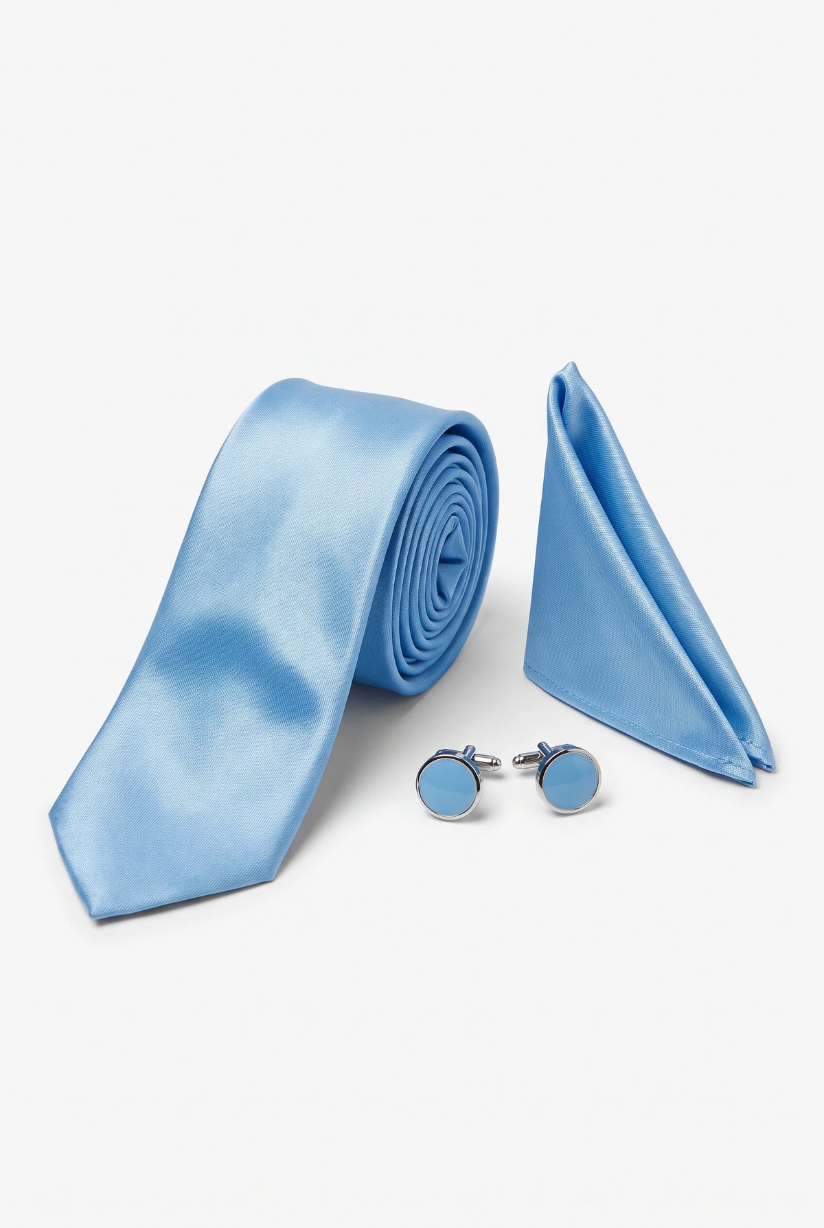 Conjunto de gravata azul claro masculina
