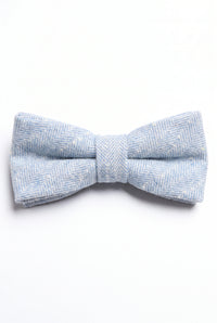 Gravata borboleta masculina em tweed azul claro