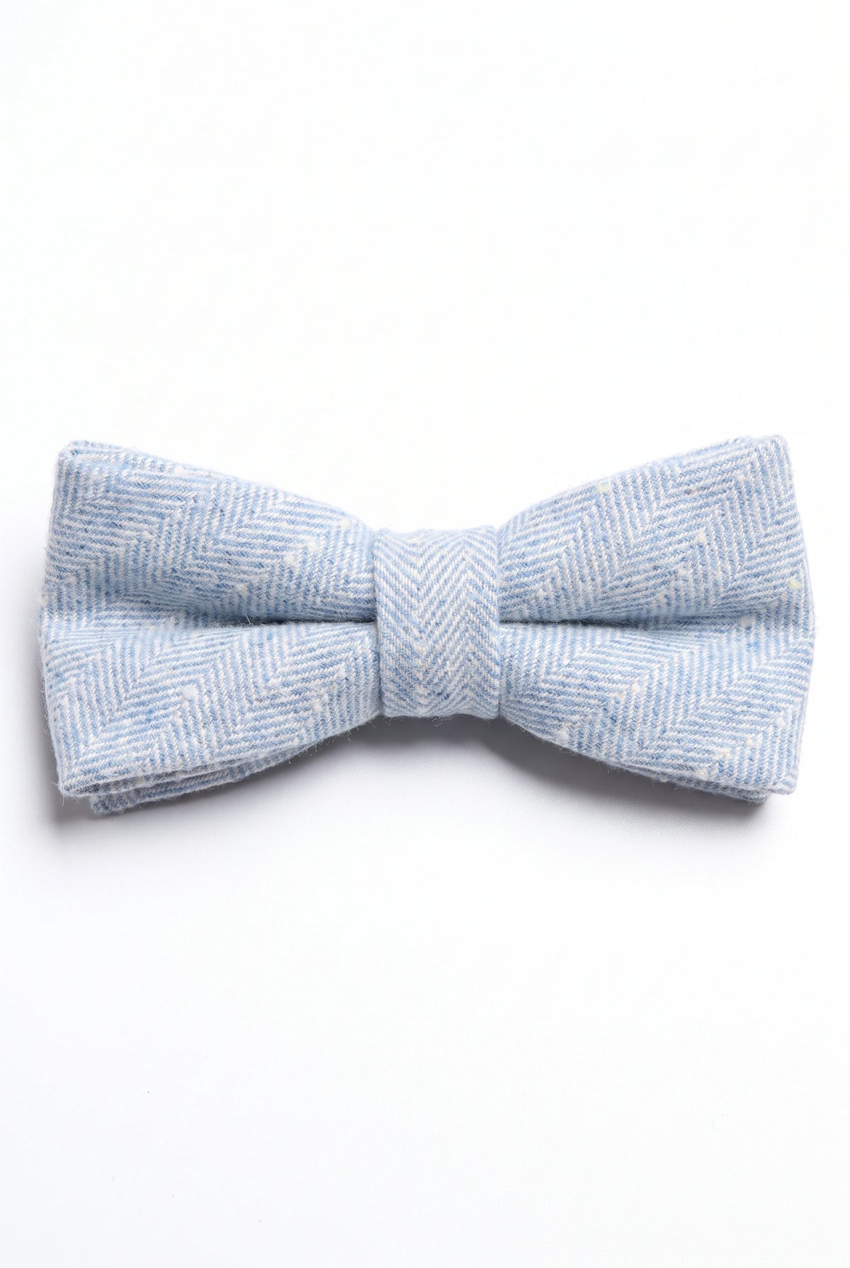 Gravata borboleta masculina em tweed azul claro