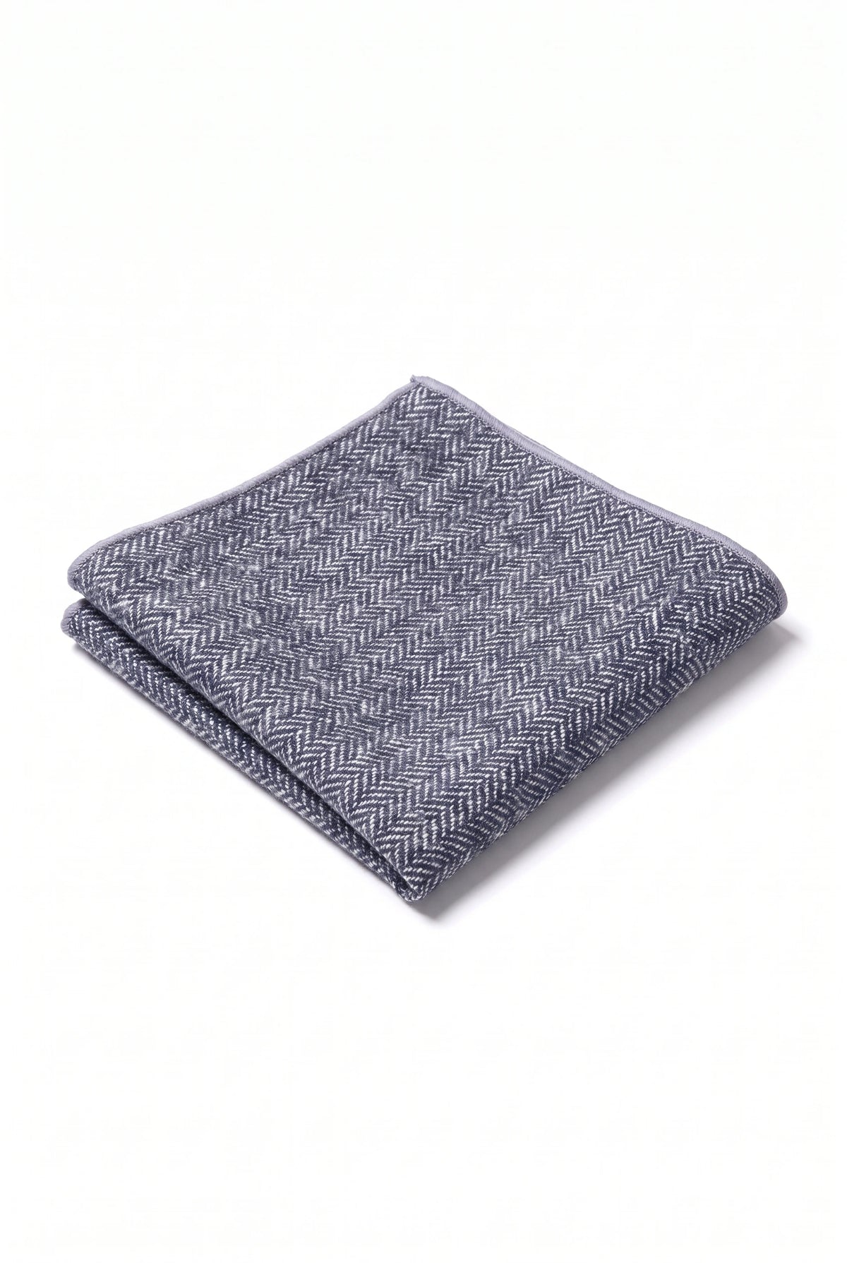 Lenço de bolso masculino em tweed azul claro com mistura de lã.