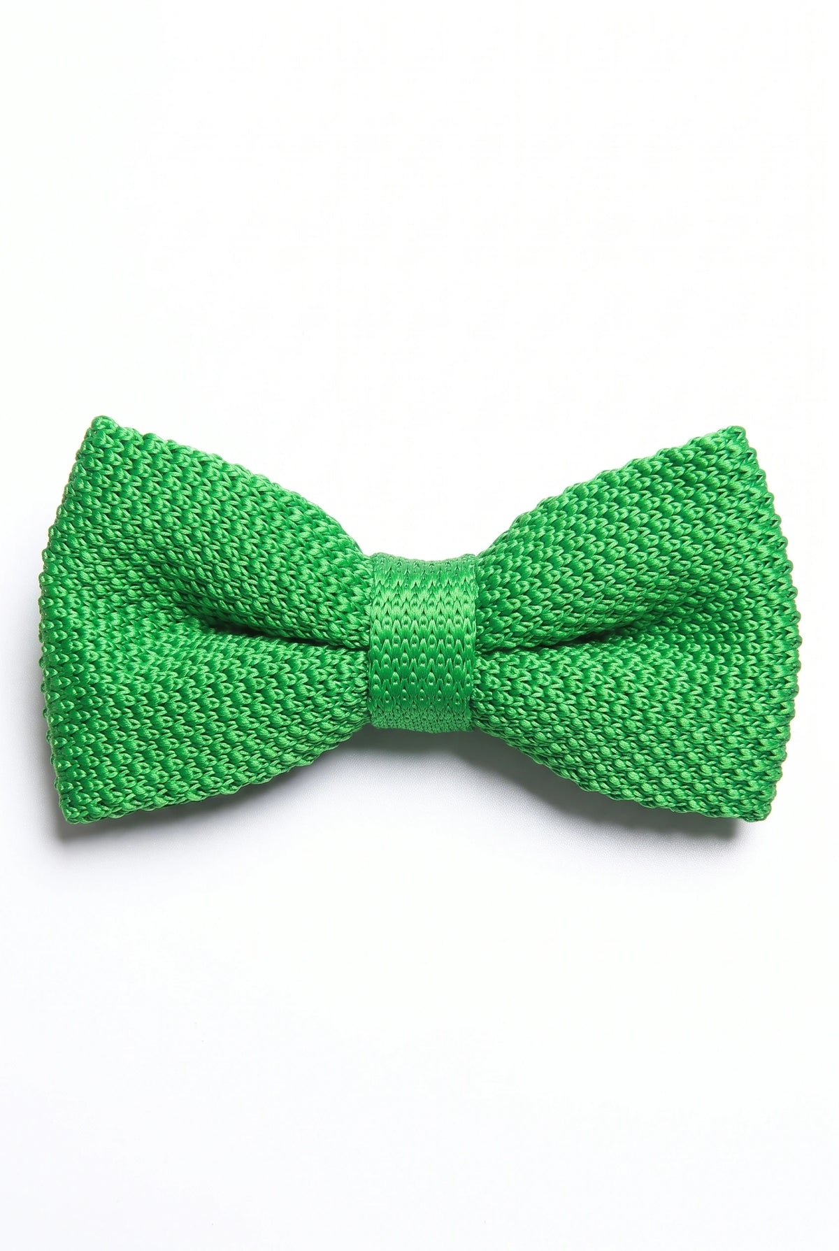 Gravata borboleta masculina verde-clara de tricô