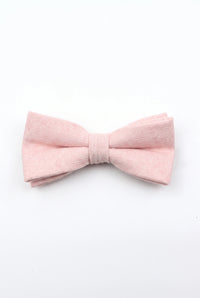Gravata borboleta masculina rosa claro em mistura de lã e tweed