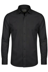 Camisa social masculina de manga comprida com botões - Preta