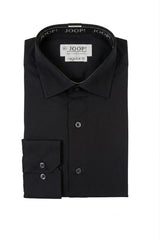 Camisa social masculina de manga comprida com botões - Preta