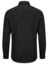 Camisa social masculina de manga comprida com botões - Preta