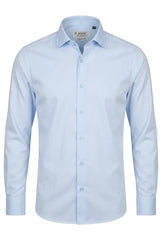 Camisa social masculina de manga comprida com botões - Azul