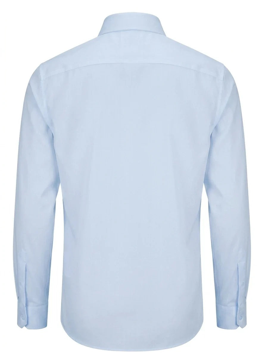 Camisa social masculina de manga comprida com botões - Azul