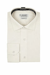 Camisa social masculina de manga comprida com botões - Creme