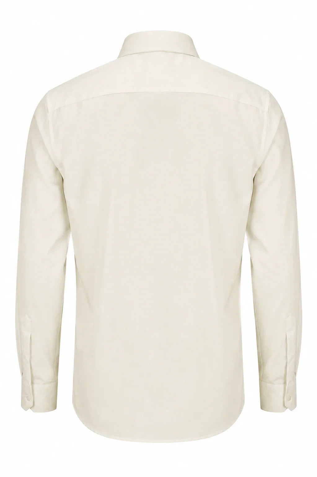 Camisa social masculina de manga comprida com botões - Creme