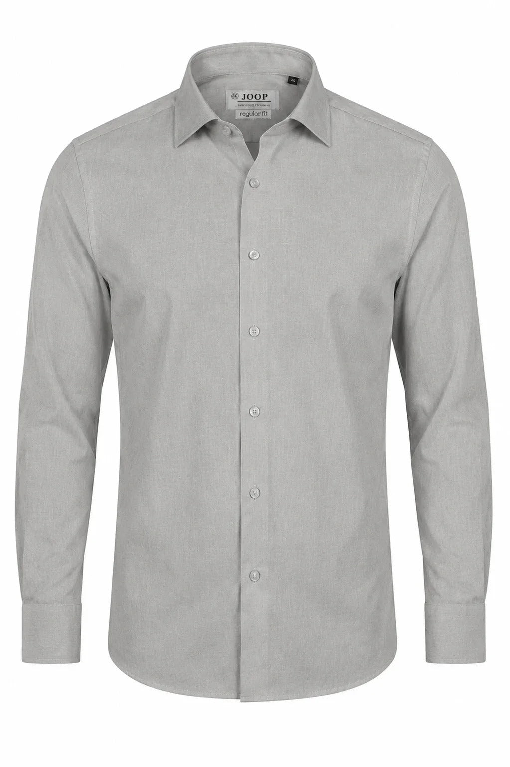 Camisa social masculina de manga comprida com botões - Cinza