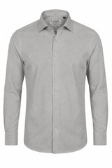 Camisa social masculina de manga comprida com botões - Cinza
