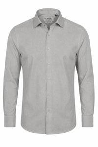 Camisa social masculina de manga comprida com botões - Cinza