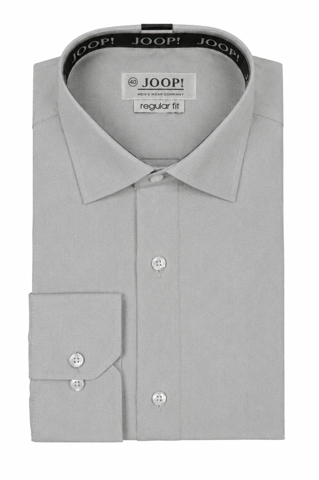 Camisa social masculina de manga comprida com botões - Cinza