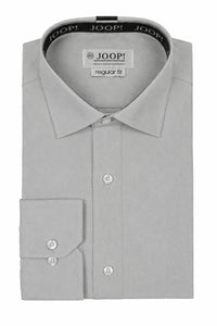 Camisa social masculina de manga comprida com botões - Cinza
