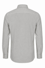 Camisa social masculina de manga comprida com botões - Cinza