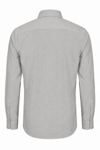 Camisa social masculina de manga comprida com botões - Cinza
