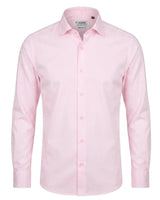 Camisa social masculina de manga comprida com botões - Rosa